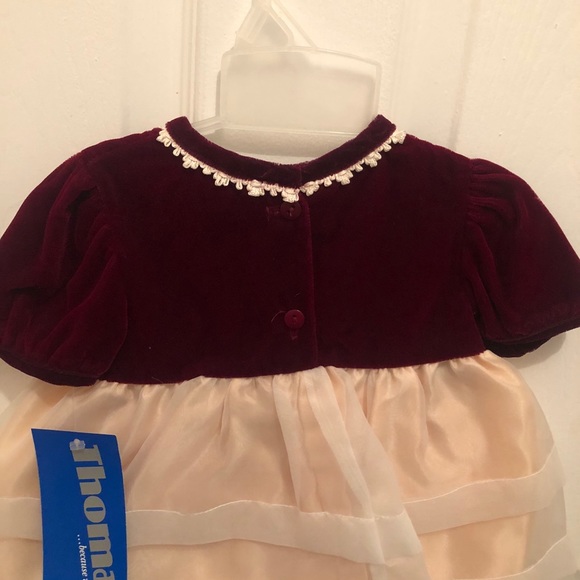 6 Months Red and Cream Dress w/ Undershorts - Picture 6 of 7